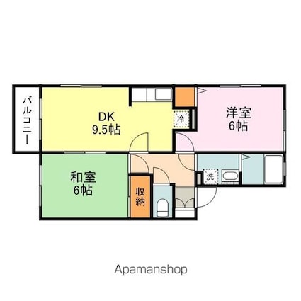メンバーズタウン草戸Ⅱ[2DK/49.69m2]の間取図