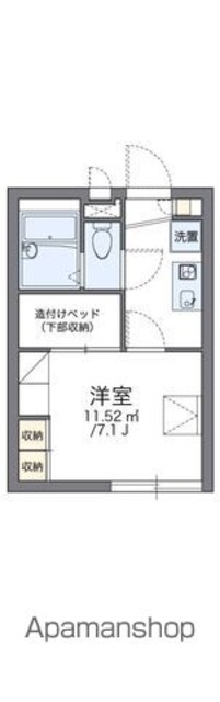 レオパレスコンフォート成城[1K/19.87m2]の間取図