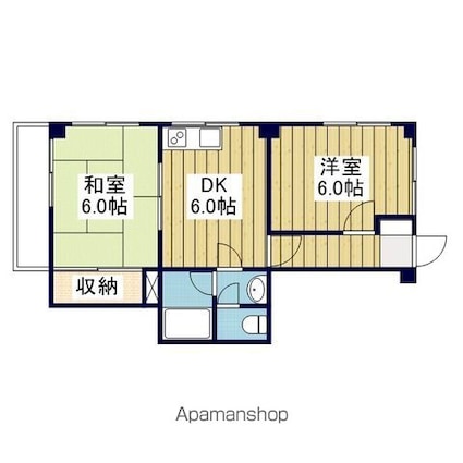 エスポワール小坂[2DK/40.49m2]の間取図