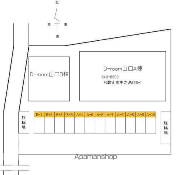 Ｄ－ｒｏｏｍ山口　Ａ棟[1LDK/45.42m2]の配置図