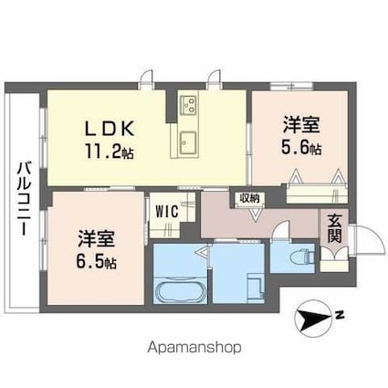 ＢＥＲＥＯ　ＨＩＫＯ－Ｕ太田[2LDK/57.75m2]の間取図