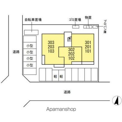 クシェル[3LDK/75.45m2]の配置図
