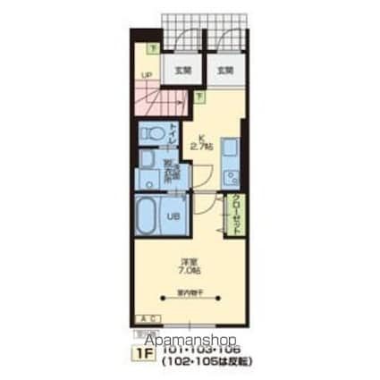 オークＡ[1K/27.07m2]の間取図