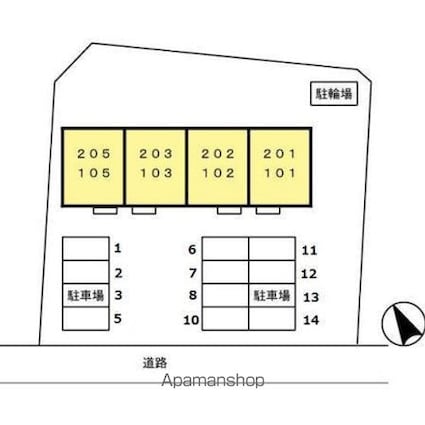 セジュールＧＲＥＥＮ[1R/35.3m2]の配置図