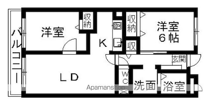 パルテールＡ[2LDK/55.08m2]の間取図