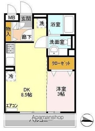 クレセントコートＫａｙ[1LDK/29.26m2]の間取図