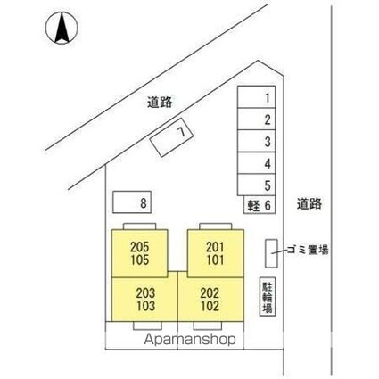 シャレーム田園[1LDK/32.77m2]の配置図
