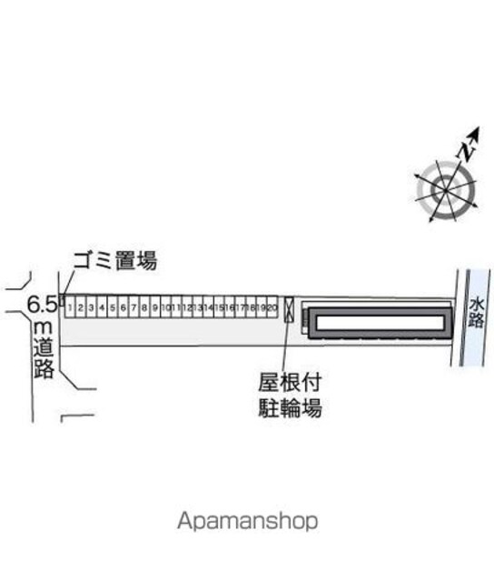 レオパレスプラムＫ[1K/20.28m2]の配置図