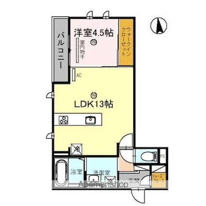 Ｄーｒｏｏｍ　Ｋ[1LDK/44.92m2]の間取図
