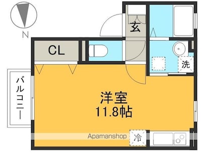 プレジオⅡ[1R/30.25m2]の間取図