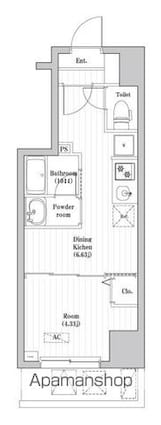 東京都中野区上高田１丁目[1DK/26.01m2]の間取図