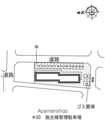 レオパレスパークサイド[1K/21.81m2]の配置図