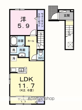 エール　トロワ[1LDK/50.04m2]の間取図