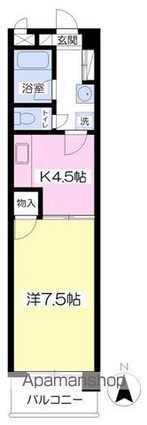 ローズシティ[1DK/30.89m2]の間取図