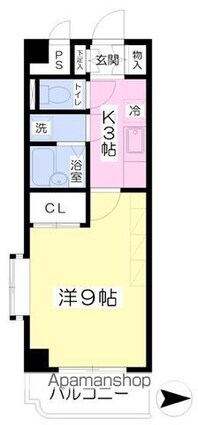 フォレスト中央[1K/30.26m2]の間取図