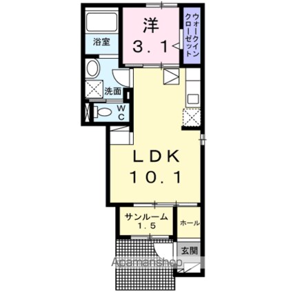 グランコート[1LDK/36.25m2]の間取図