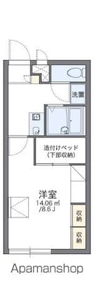 レオパレス明月[1K/23.18m2]の間取図