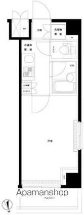 ルーブル浜田山[1K/20.25m2]の間取図