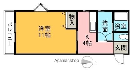 サンライフミヤハラ　　[1K/34.92m2]の間取図