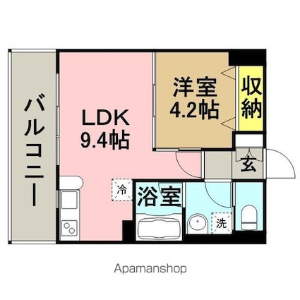 ビエラコート博多駅前[1LDK/34.16m2]の間取図