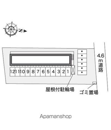 レオパレスコンフォート隅の浜[1K/20.28m2]の配置図