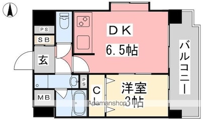 ツイン・ハーモニー道後Ⅱ[1DK/28.45m2]の間取図