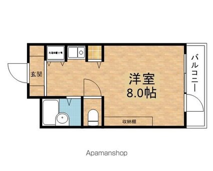 第２４長栄アビタシオン[1K/24.8m2]の間取図