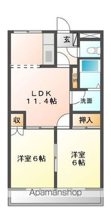 フィールドビレッジ[2LDK/49.5m2]の間取図