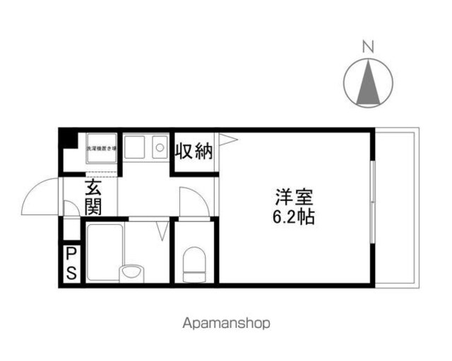 ウィズ秀和Ⅱ[1K/19.8m2]の間取図