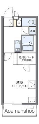 レオパレスけやき[1K/26.08m2]の間取図