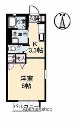 ローゼサンク[1K/28.21m2]の間取図