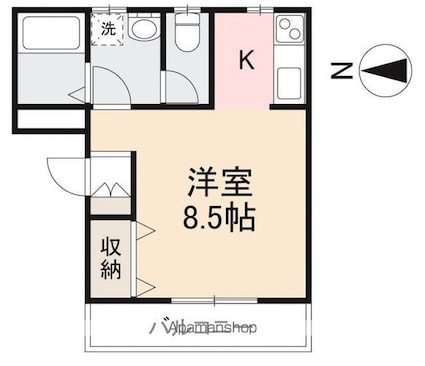 サニープレイス・ワン[1K/27.75m2]の間取図