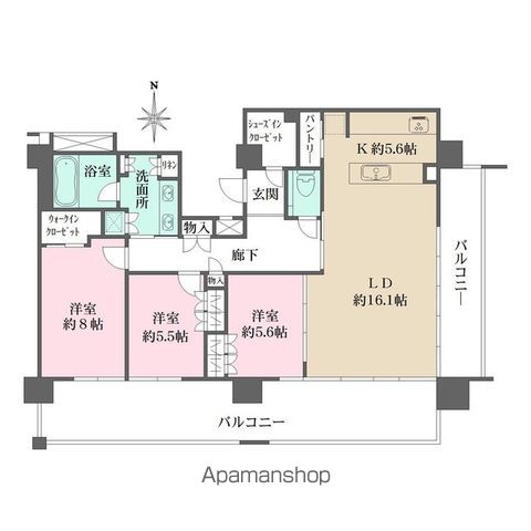 【中野区中野のマンションの間取り】