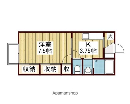 ハイブリッジＡ棟[1K/30.28m2]の間取図