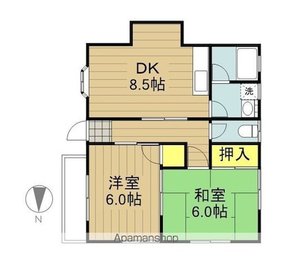 アメニティハイム[2DK/49.68m2]の間取図