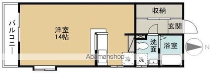 ブラッサム・ユー[1R/35.1m2]の間取図