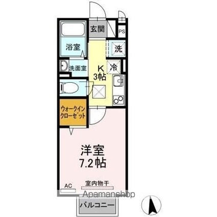 セジュール上野浦ＩＩ[1K/26.52m2]の間取図