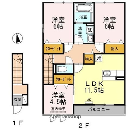 ヴィラ　プレステージ[3LDK/74.16m2]の間取図