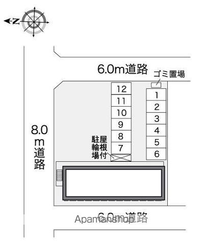レオパレスＬＯＧＩＮⅡ[1K/23.18m2]の配置図