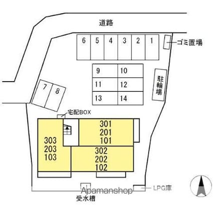 マノワール南町[2LDK/54.36m2]の配置図