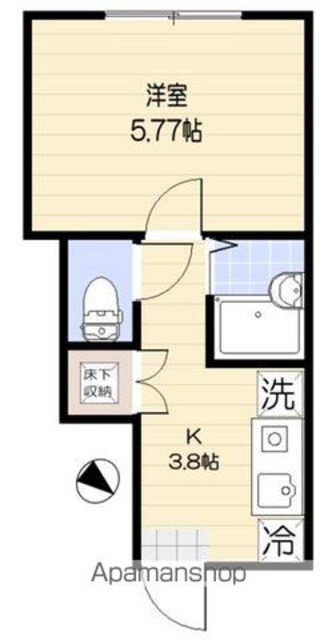 三茶レジデンス[1K/20.4m2]の間取図