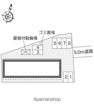 レオパレスプラティーク昭島[1K/23.61m2]の配置図