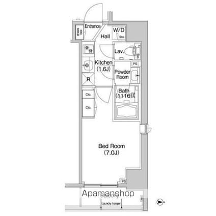 コンフォリア錦糸町[1K/25.17m2]の間取図