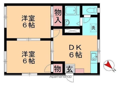 第二コーポせいわ[2DK/35.72m2]の間取図