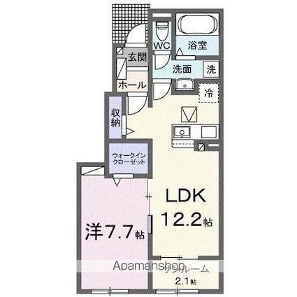 クラール鶴市フロイデＣ[1LDK/50.14m2]の間取図