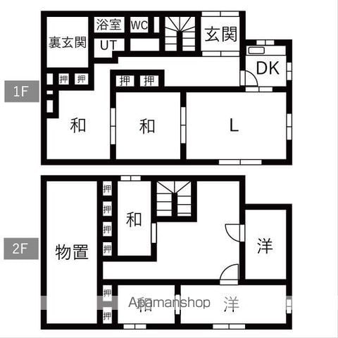 石狩市 2階建 築47年の間取り写真