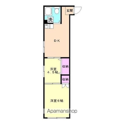 庄司ビル[2K/34.8m2]の間取図