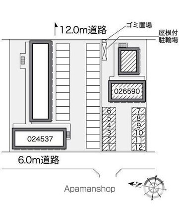 香川県坂出市久米町１丁目[1K/23.18m2]の配置図