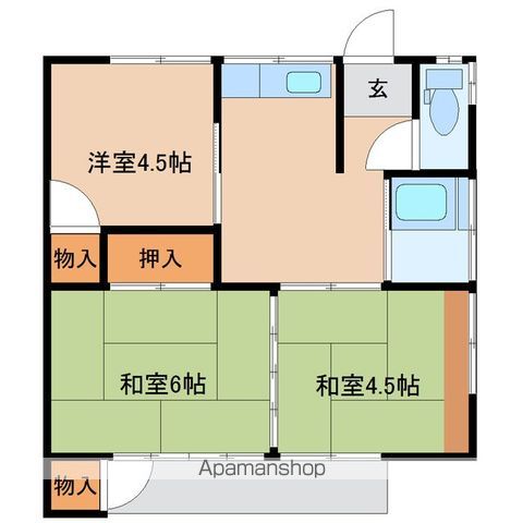 仙台市若林区中倉の戸建ての間取り