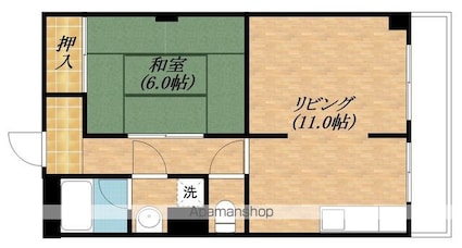 滋賀県湖南市中央１丁目[1LDK/37m2]の間取図